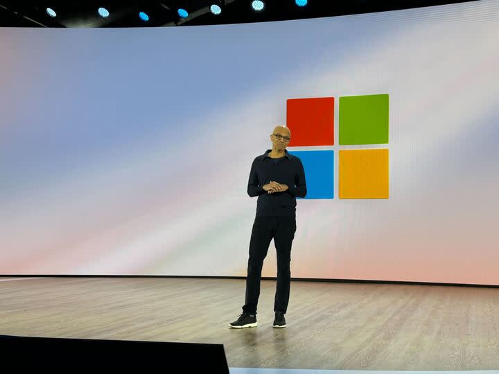 Microsoft CEO Satya Nadella introduced Copilot+ computers in Redmond. 