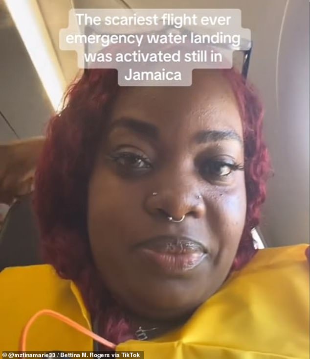 TikTok user Bettina Rogers shared footage from the plane cabin on Saturday