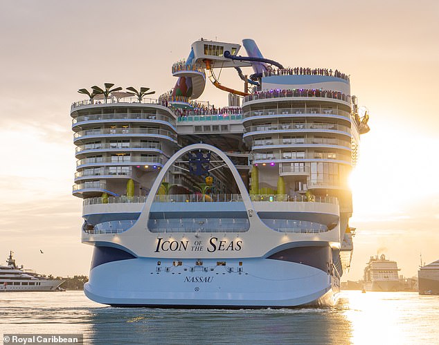 The 1,200-foot Icon of the Seas made its maiden voyage in January