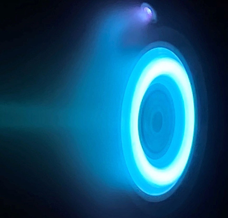 Ion thruster like the one on the Psyche spacecraft