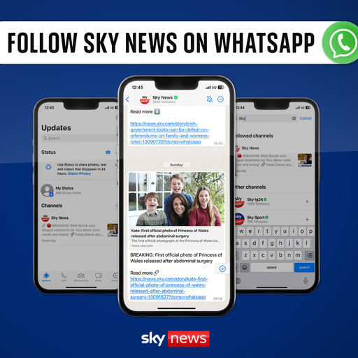 Watch Sky News on WhatsApp