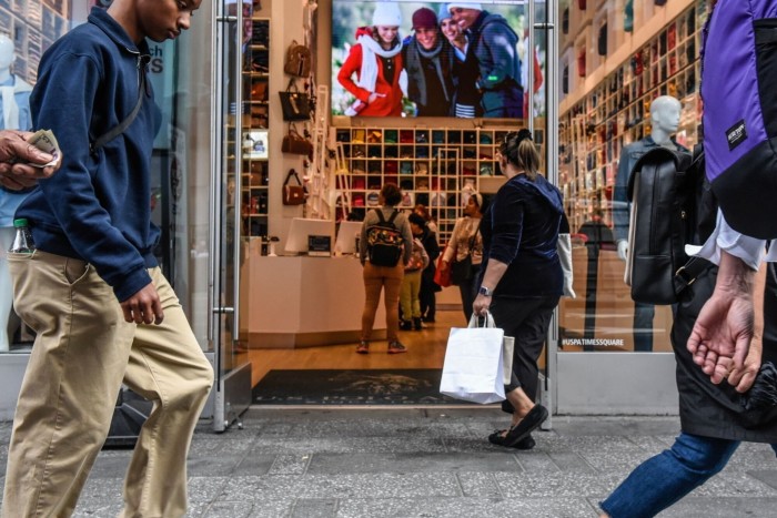 Shoppers in Times Square in New York