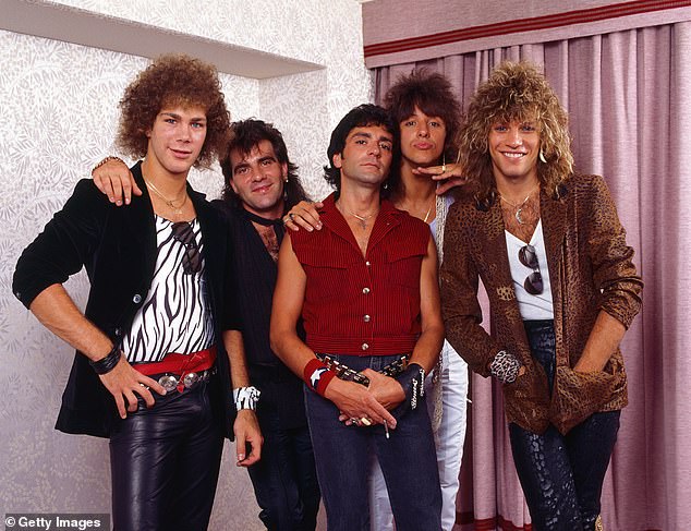 On tour in Japan, 1984, from left: David Bryan, Tico Torres, Alec John Such, Richie Sambora and Jon Bon Jovi