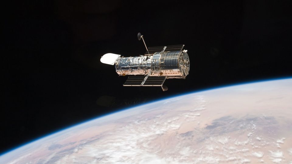 NASA's Hubble Space Telescope eyes the universe in May 2009 after one of the space shuttle missions to service the space observatory. - NASA