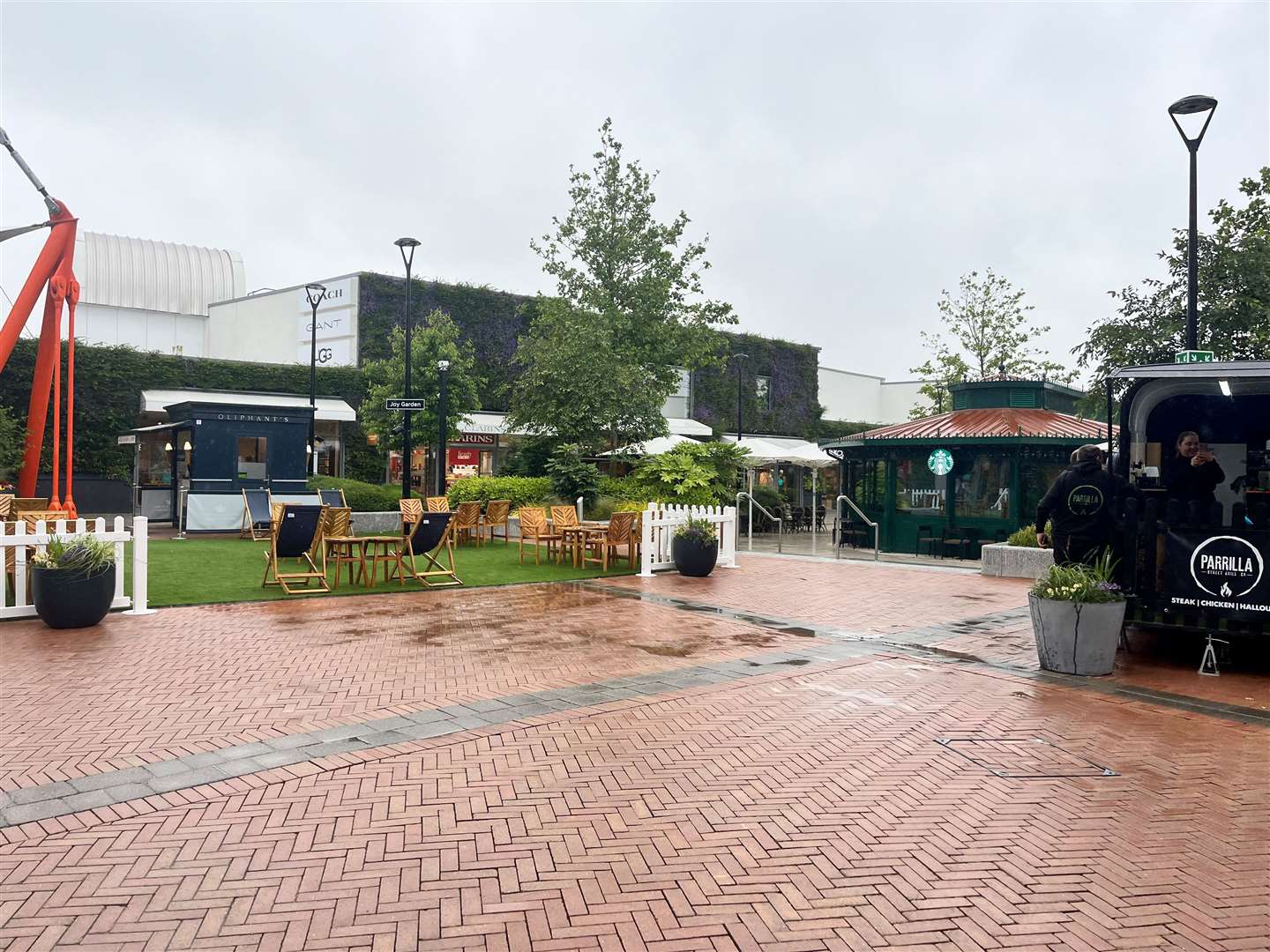 Nine wooden stalls could be set up in the Ashford Designer Outlet extension