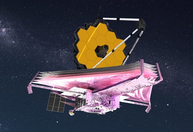 An artist's concept of the James Webb Space Telescope