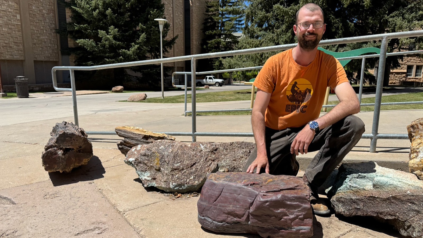 This huge piece of banded ironstone is a unique Wyoming discovery by Laramie resident Patrick Corcoran and his daughter Cora.  It is now on display at the University of Wyoming Geological Museum.