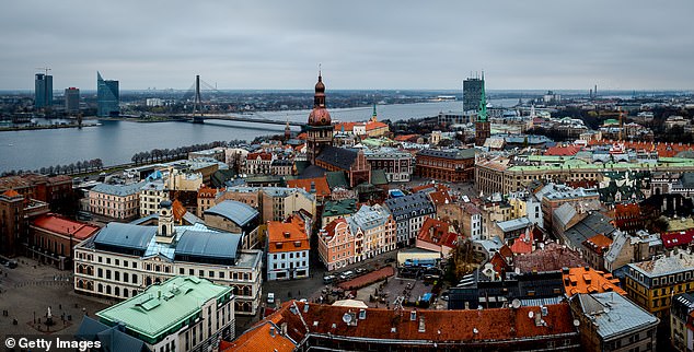 As there were no flights from Lithuania to Barcelona, ​​the couple had to take a 150-mile Uber journey to Riga in neighboring Latvia (pictured, file photo) and fly to Spain from there.