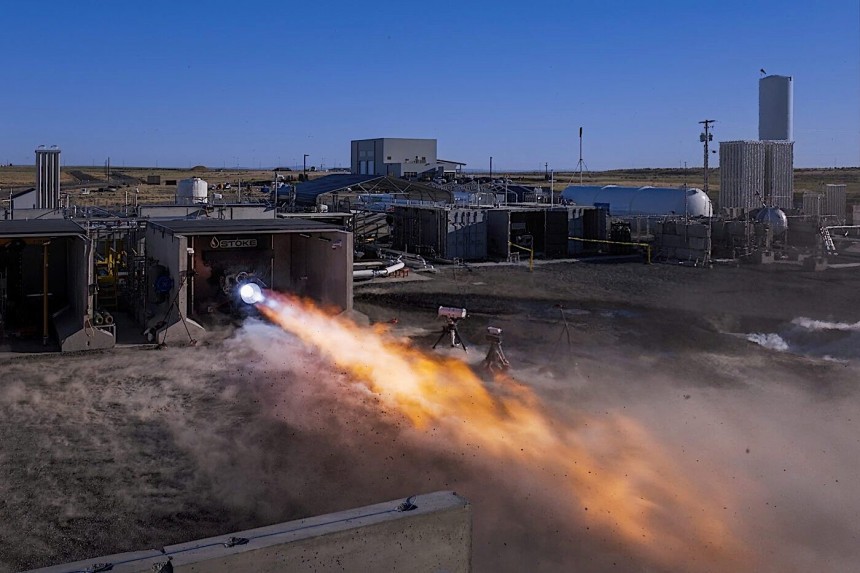 Stoke Space FFSC rocket engine launch