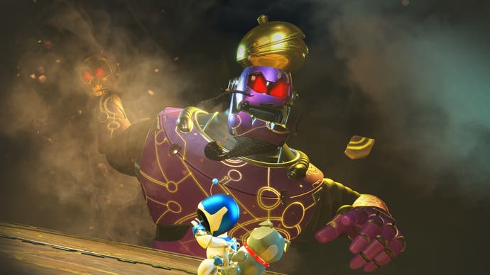 Official screenshot of Astro Bot showing the giant genie as the boss