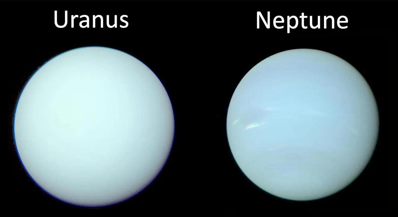 The fate of Uranus and Neptune is shown on a black background.