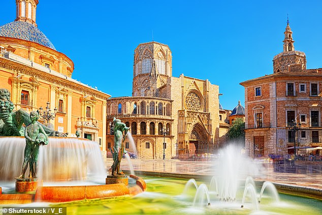 Turia Fountain in Valencia.  According to Numbeo, the cost of living in Spain is 23 percent lower than in the UK