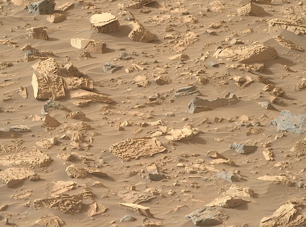 Image of so-called popcorn rocks on Mars