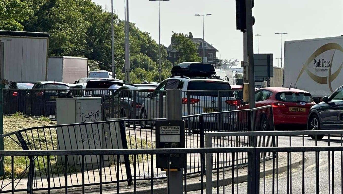 Gridlock in Dover in 2023 amid port delays.  Image: David Joseph Wright