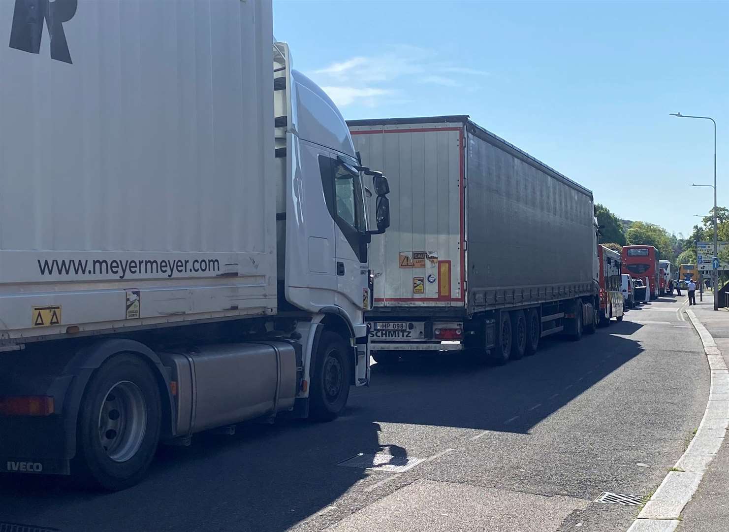 Trucks at Dover at the beginning of May half-term;  highways chiefs say they are determined "keep Kent moving unimpeded