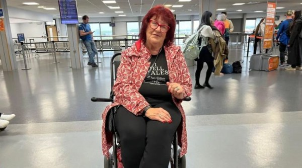 Mrs Weir, 73, said she was waiting her turn when the steps were removed and the pilot gestured that she was not allowed to board (Image: Liz Weir)