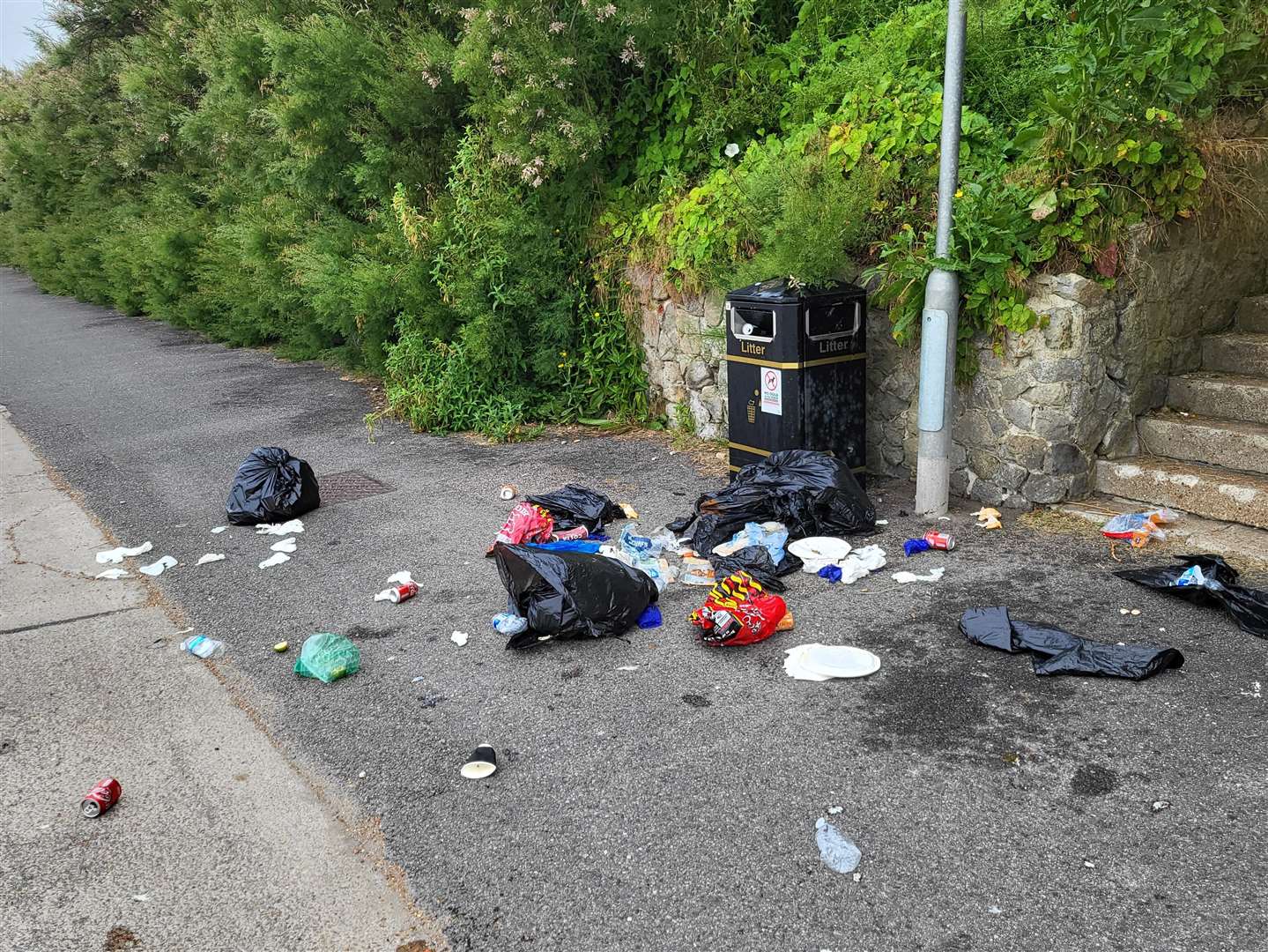 Folkestone resident Liam Godfrey of seven years says he was upset when he saw the state of the seafront this morning.  Image: Liam Godfrey