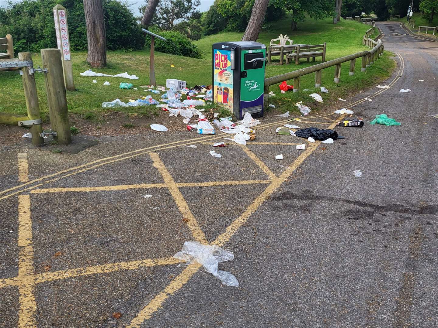 He says more needs to be done to ensure people don't visit the seafront and leave their rubbish dumped like this.  Image: Liam Godfrey