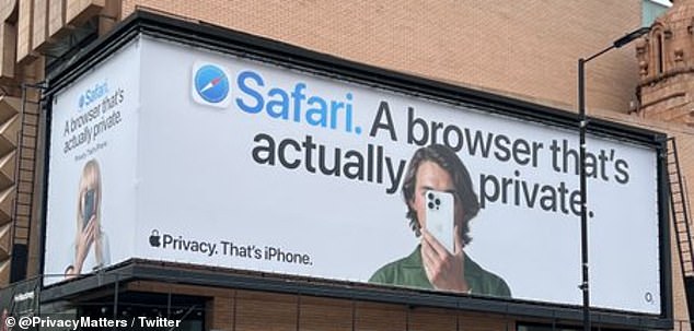 Apple has been promoting the security of its own Safari browser - which has nearly one billion users worldwide - on billboards around the world to discourage people from using the Chrome alternative, which has an estimated 3.4 billion users.