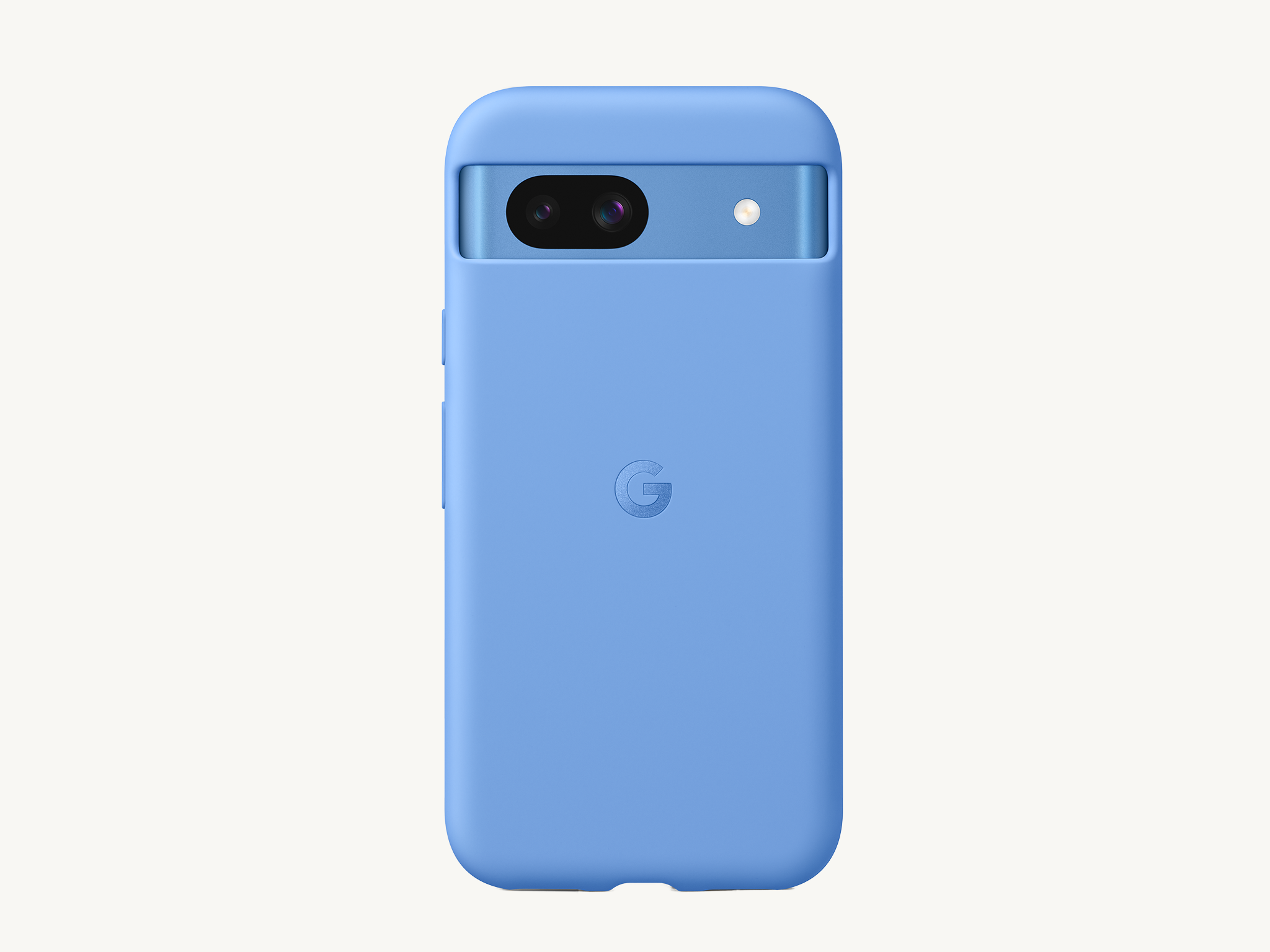 The new Pixel 8a wrapped in a blue case