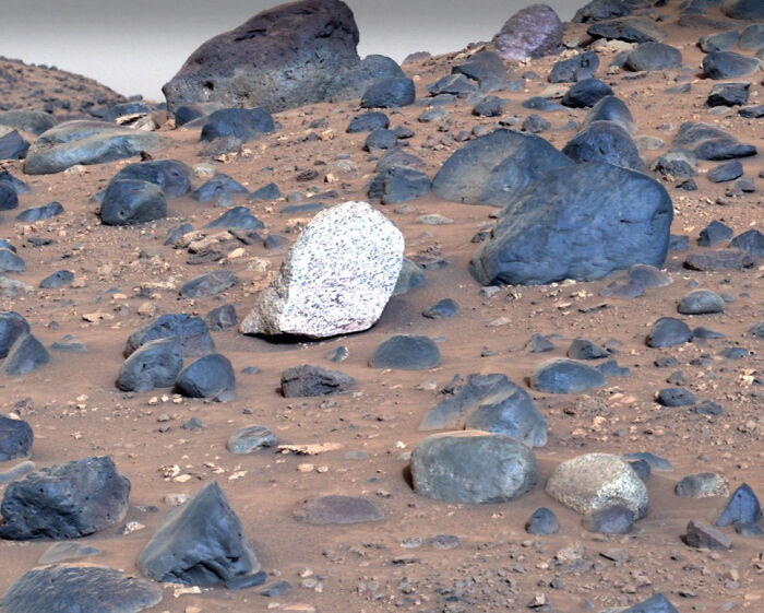 Scientists were interested in finding a completely different type of boulder on Mars