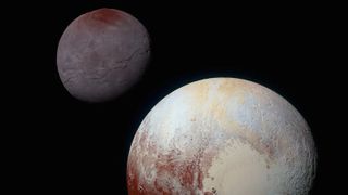 An artist's rendering of Pluto and its moon Charon