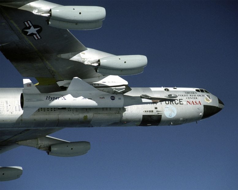 NASA B-52B Launch Aircraft carrying the X-43A vehicle