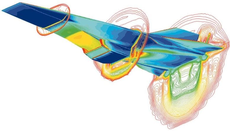 Computational image of fluid dynamics from the original Hyper-X tests