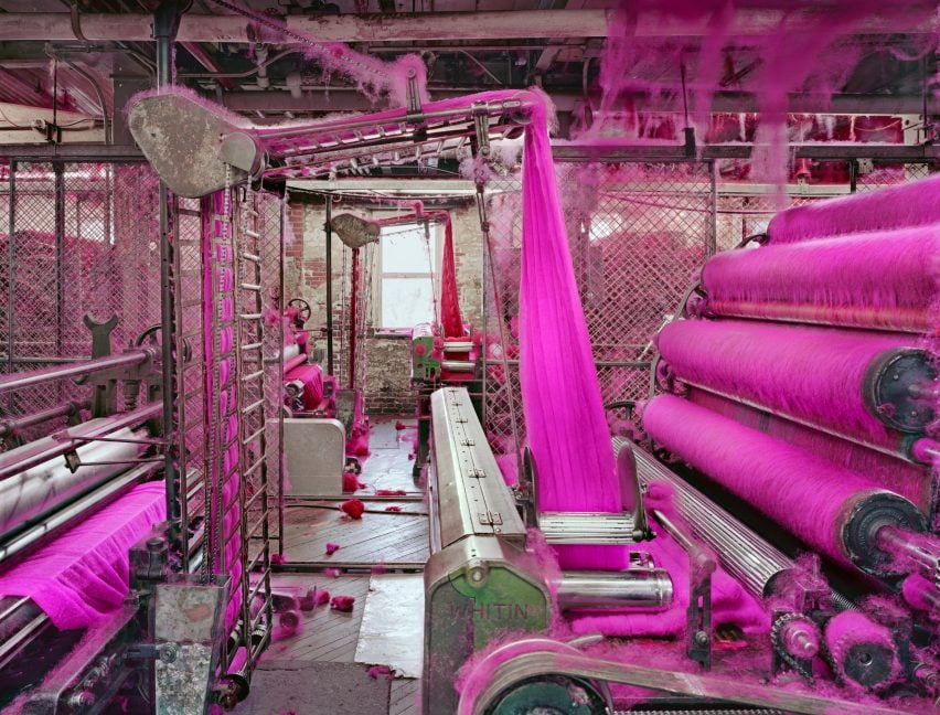 Purple wool in the mill