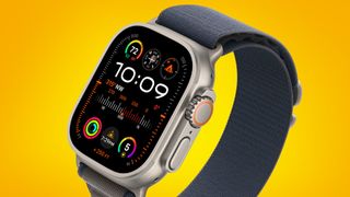 Apple Watch Ultra 2 on an orange background