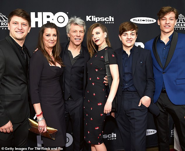 Jon Bon Jovi and family at the 2018 Rock & Roll Hall of Fame induction ceremony in Ohio