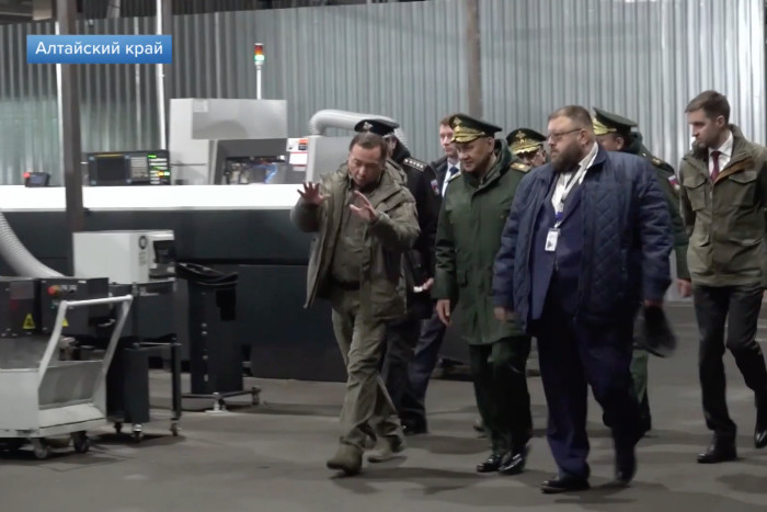 Sergei Shoigu was shown on state television in March in front of what appears to be a Tsugami machine at the Altai factory.