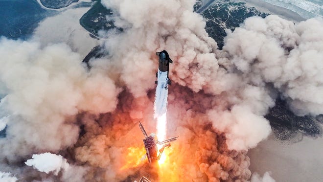 SpaceX's starship is taking off for its fourth test flight on its way to building giant rockets that can fly astronauts to the moon and even Mars.