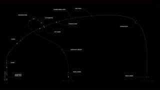 SpaceX spaceship rocket test flight profile with boosters and spacecraft falling into the ocean