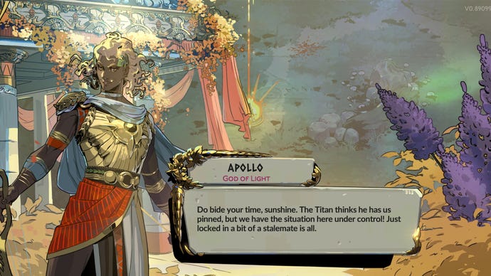 A screenshot of Apollo from Hades 2.