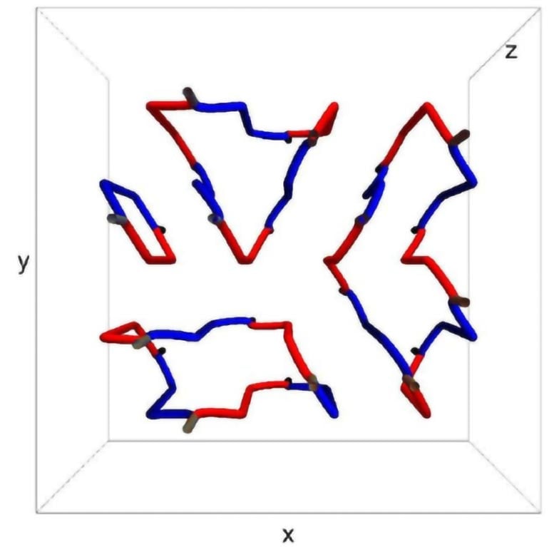 Top view of Quantum Vortex Network 3D configuration