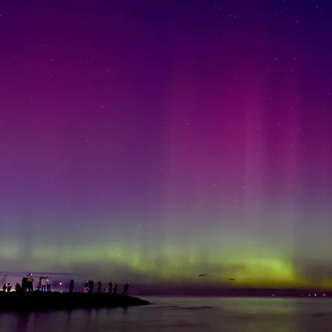 Getty Images Intense solar storms in May produced dramatic aurora displays in both the northern and southern hemispheres (Credit: Getty Images)