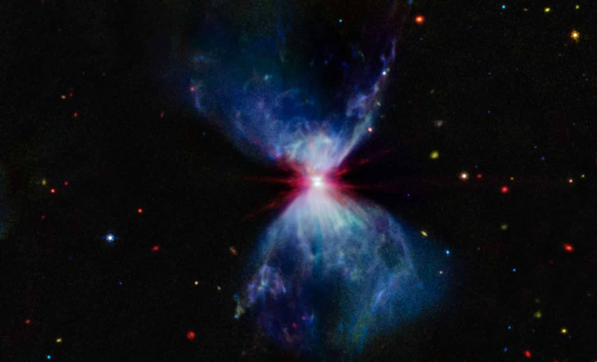 The Webb Telescope reveals a spectacular star formation in the hourglass sky