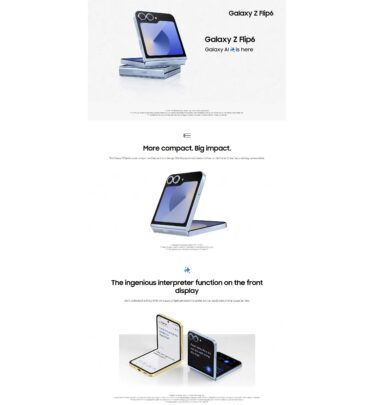 Samsung Galaxy Z Flip 6 Features AI Design