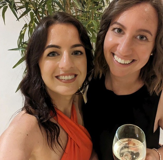 Waitrose accounts manager Annie Passingham, 32, (right) from Bracknell, was on board with her colleague Emily, also 32, (left) as they went on holiday.  Annie said a group of men drinking vodka caused trouble for EasyJet staff after the plane turned around