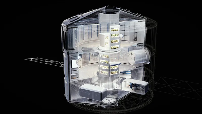 Artist's impression depicting the decks of the Airbus LOOP space station