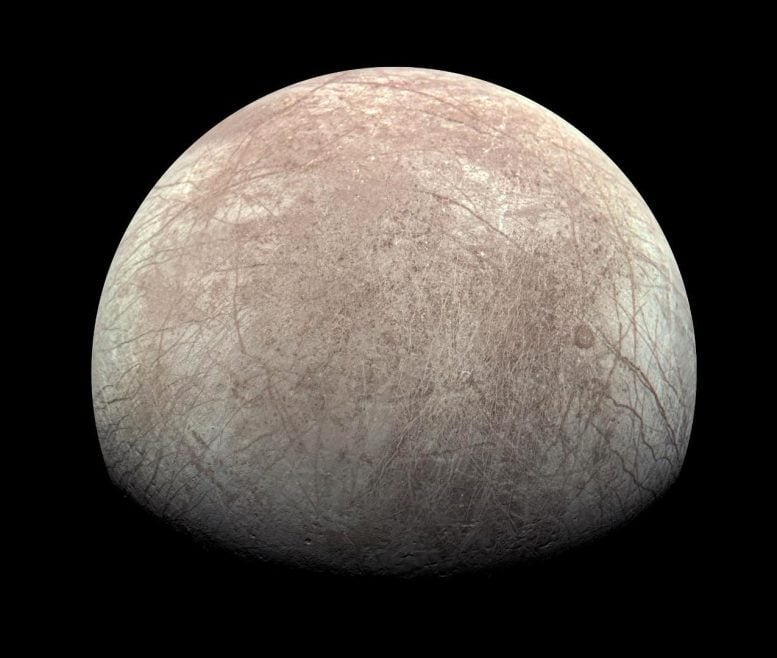 Jupiter's icy moon Europa JunoCam