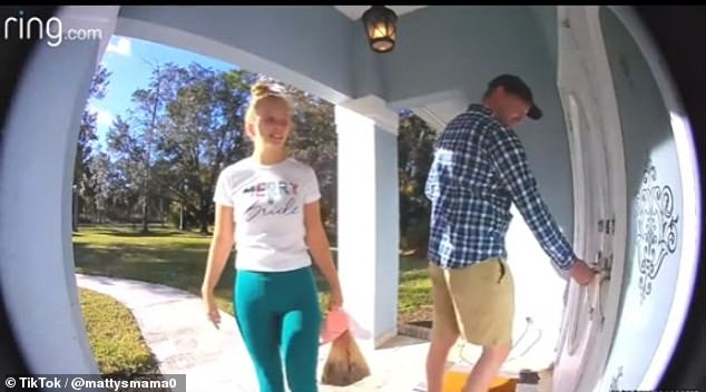 Footage of the pair leaving Jessie and Nate's home shows the excited duo looking happy as can be after the question