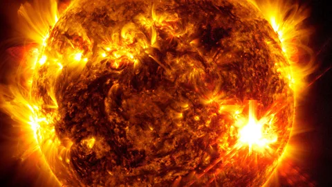 NASA/SDO Solar flare X5.6 erupting from the Sun's surface on May 10 (Credit: NASA/SDO)