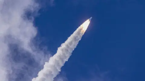 An AFP Ariane 6 rocket lifted off from its launch pad at the Guyana Space Center in Kourou, French Guiana, on July 9, 2024.